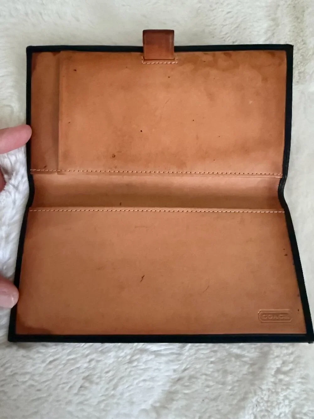 Coach Jacquard Mini Signature C Checkbook Slipcover Wallet Gray Black